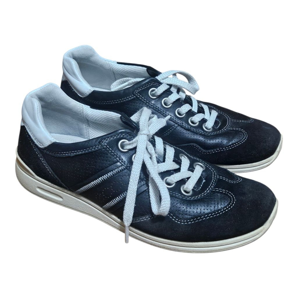 ECCO Arch Support Black/White Leather Women's Sneakers Sz 38